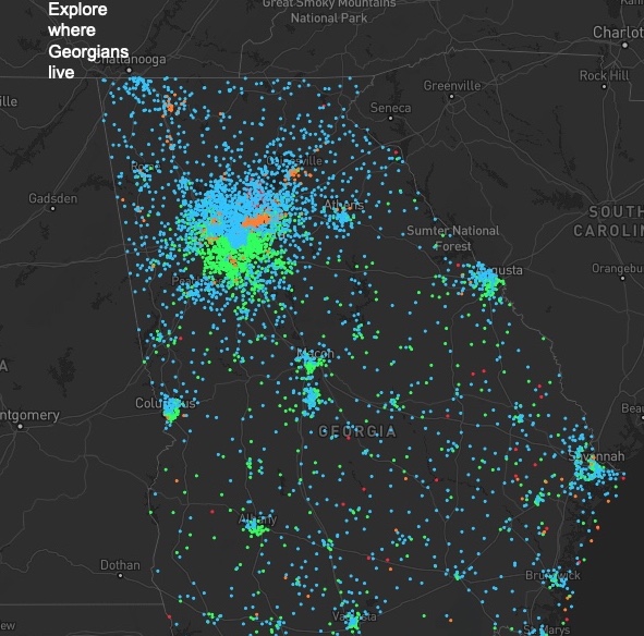 thumbnail preview of Georgia demographic dot density map thumbnail preview of Georgia demographic dot density map